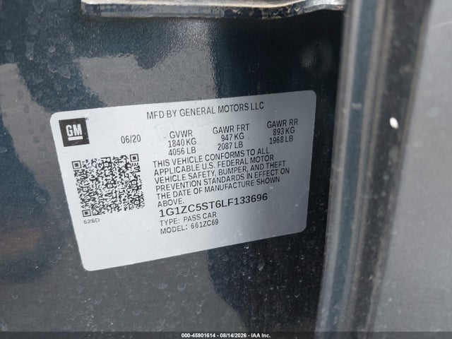 Продажа на аукционе авто 2020 Chevrolet Malibu Fwd 1fl, vin: 1G1ZC5ST6LF133696, номер лота: 45901614