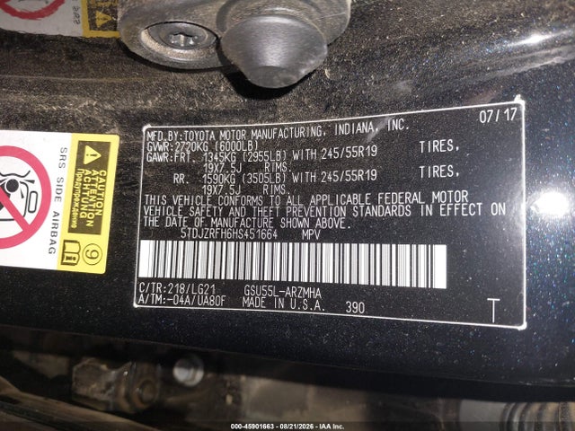 Toyota Highlander Se 2017 5TDJZRFH6HS451664 Image 9