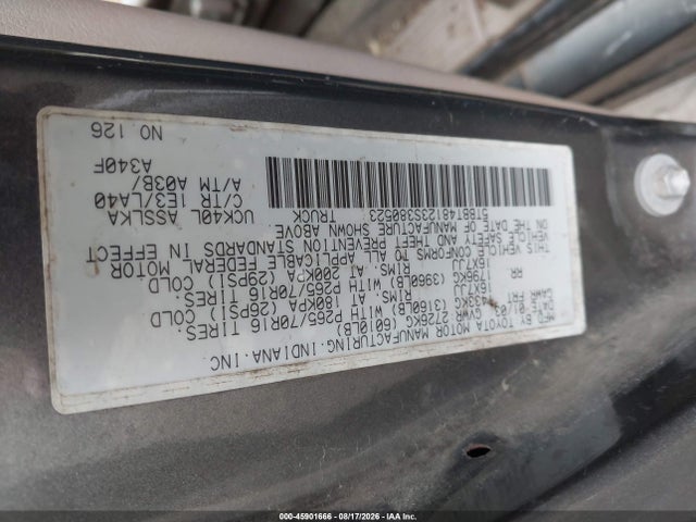 45901666 :رقم المزاد ، 5TBBT48123S380523 vin ، 2003 Toyota Tundra Limited V8 مزاد بيع
