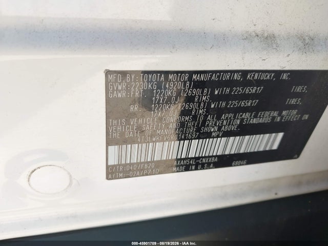 Aukcja sprzedaży 2024 Toyota Rav4 Hybrid Le, vin: 4T3LWRFV6RU141697, numer aukcji: 45901709