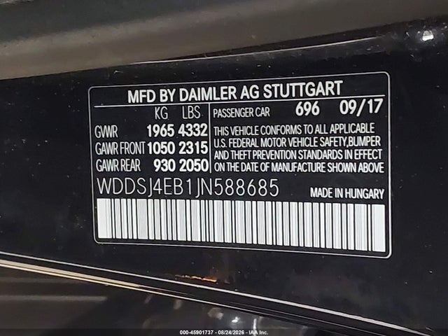 WDDSJ4EB1JN588685 Mercedes-Benz CLA 250