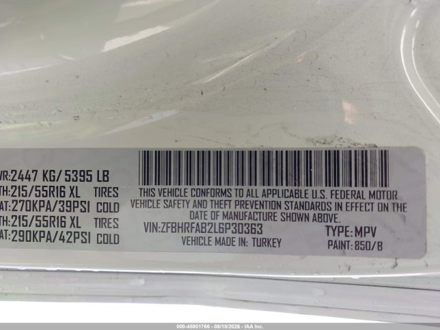 RAM Promaster City Tradesman 2020 ZFBHRFAB2L6P30363 Image 9