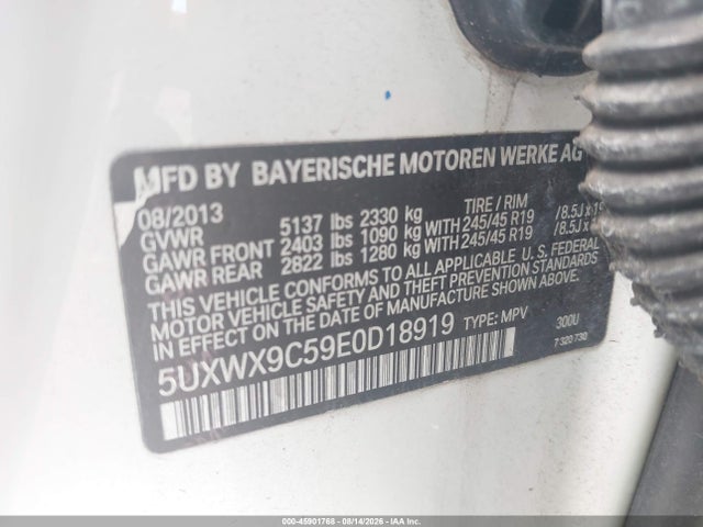 5UXWX9C59E0D18919 BMW X3 Xdrive28i