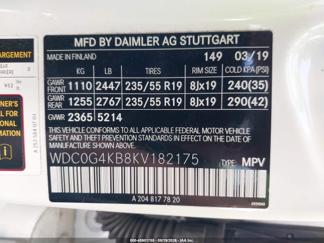 WDC0G4KB8KV182175 Mercedes-Benz Glc 300 4matic