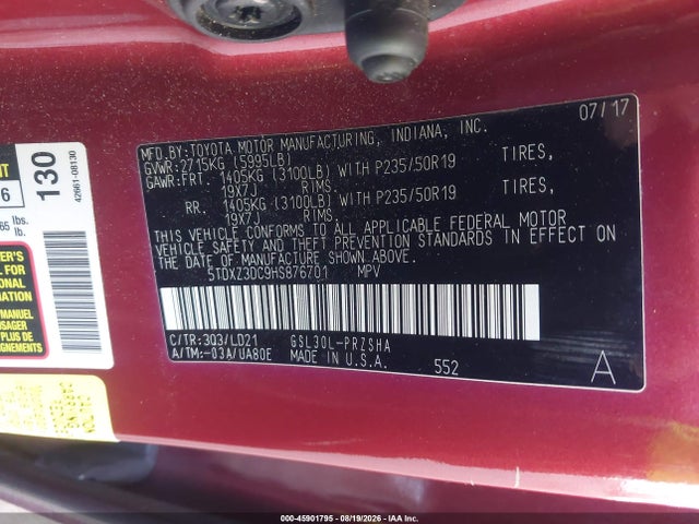 Toyota Sienna Se 8 Passenger 2017 5TDXZ3DC9HS876701 Image 9