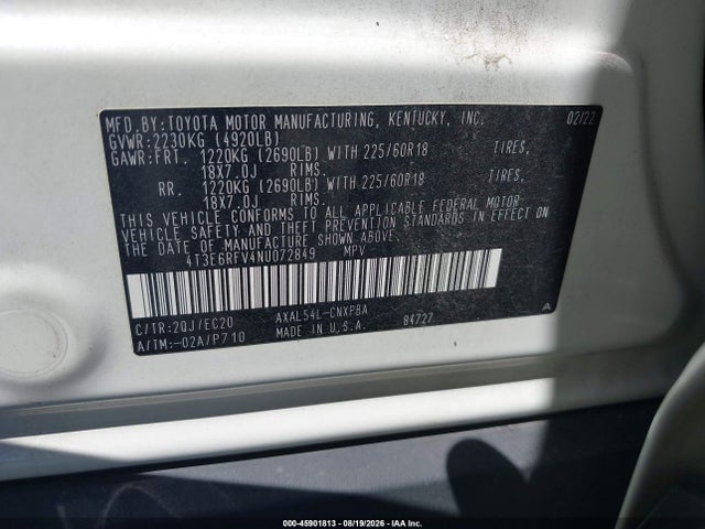 4T3E6RFV4NU072849 Toyota Rav4 Hybrid Xse