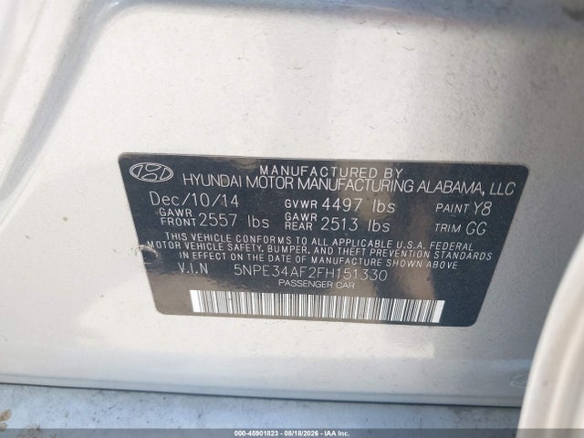 Продажа на аукционе авто 2015 Hyundai Sonata Sport, vin: 5NPE34AF2FH151330, номер лота: 45901823