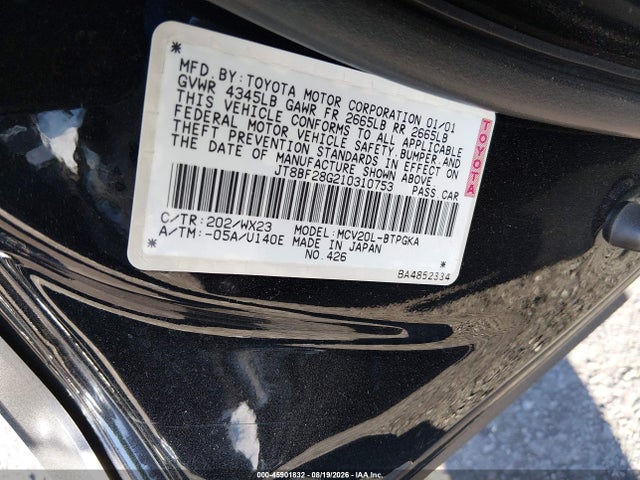 Продаж на аукціоні авто 2001 Lexus Es 300, vin: JT8BF28G210310753, номер лоту: 45901832
