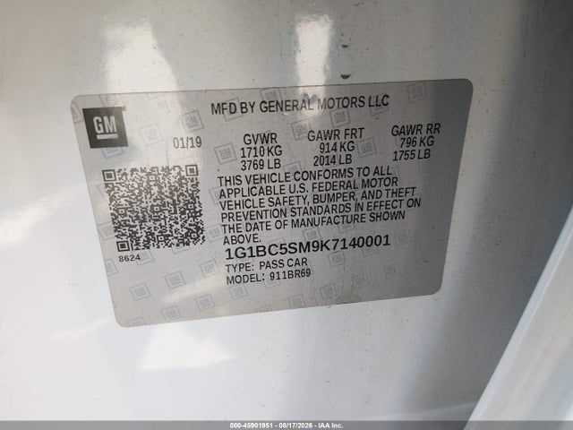 Chevrolet CRUZE LS 2019 1G1BC5SM9K7140001 Image 9