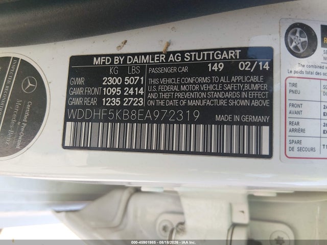 WDDHF5KB8EA972319 Mercedes-Benz E 350