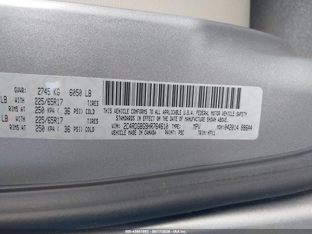 Dodge Grand Caravan Se 2017 2C4RDGBG9HR764610 Image 9