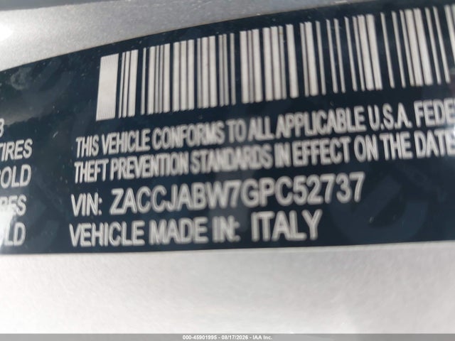 ZACCJABW7GPC52737 Jeep Renegade Latitude