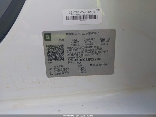 1GC1KUEG8JF272161 Chevrolet Silverado 2500hd Wt