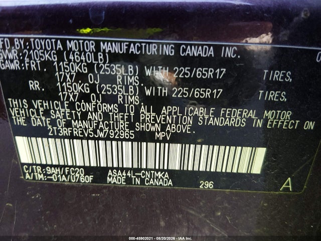 Toyota Rav4 Xle 2018 2T3RFREV5JW792965 Image 9