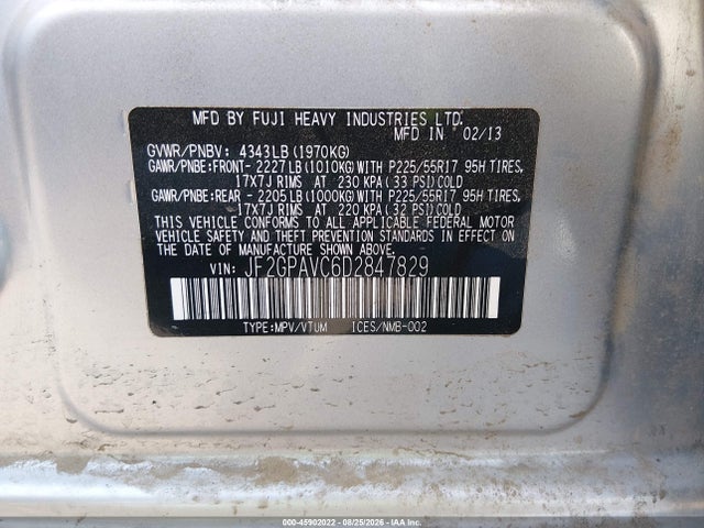 Продаж на аукціоні авто 2013 Subaru Xv Crosstrek 2.0i Premium, vin: JF2GPAVC6D2847829, номер лоту: 45902022