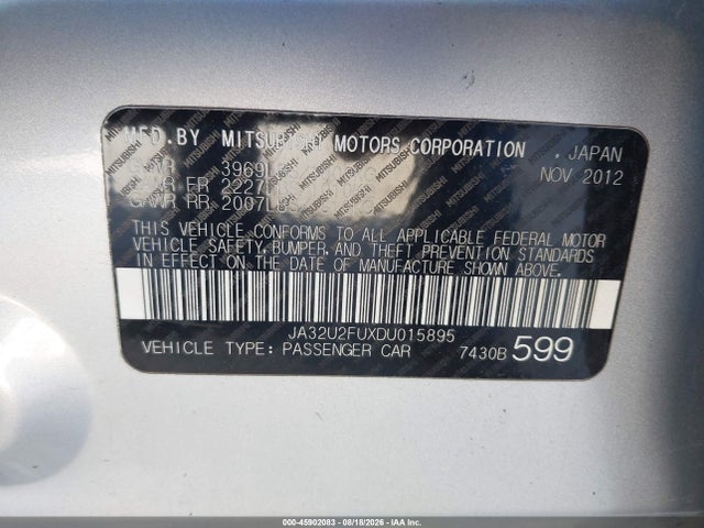 Продажа на аукционе авто 2013 Mitsubishi Lancer Es, vin: JA32U2FUXDU015895, номер лота: 45902083