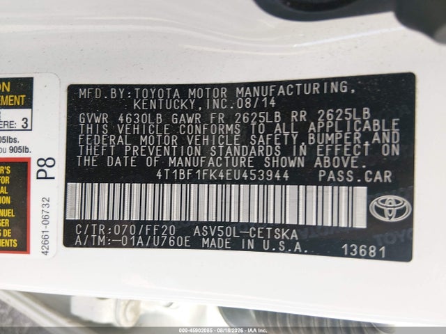 4T1BF1FK4EU453944 Toyota Camry Se Sport