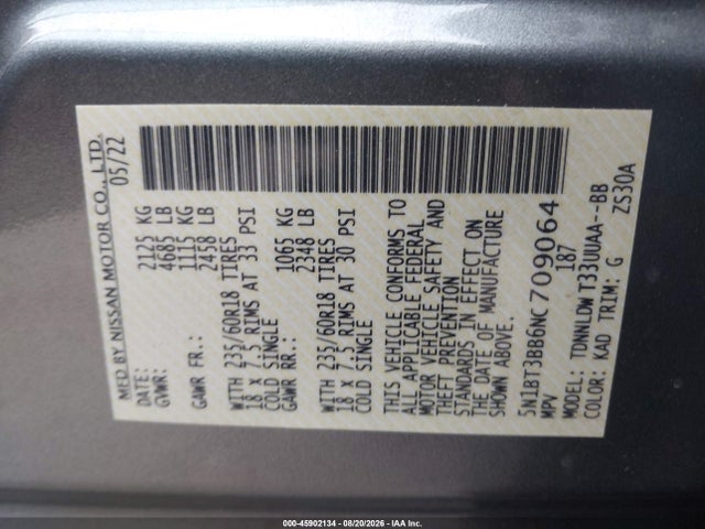 Nissan Rogue Sv Intelligent Awd 2022 5N1BT3BB6NC709064 Image 9