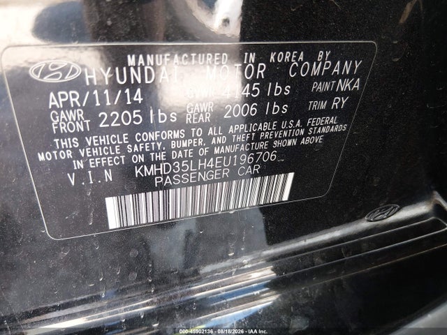 Продажа на аукционе авто 2014 Hyundai Elantra Gt, vin: KMHD35LH4EU196706, номер лота: 45902136