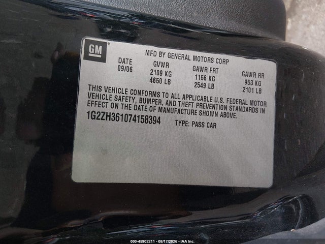 Продажа на аукционе авто 2007 Pontiac G6 Gt, vin: 1G2ZH361074158394, номер лота: 45902211