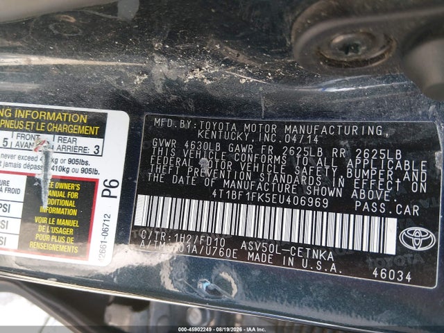 Продаж на аукціоні авто 2014 Toyota Camry Le, vin: 4T1BF1FK5EU406969, номер лоту: 45902249