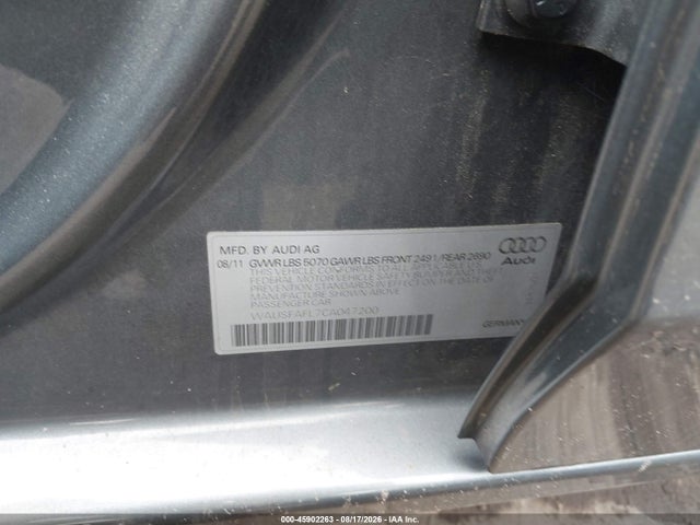 Продажа на аукционе авто 2012 Audi A4 2.0t Premium, vin: WAUSFAFL7CA047200, номер лота: 45902263