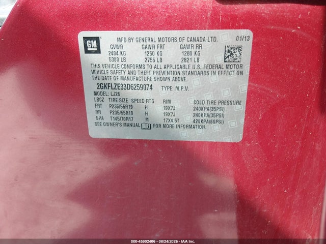 Продаж на аукціоні авто 2013 Gmc Terrain Denali, vin: 2GKFLZE33D6259074, номер лоту: 45902406