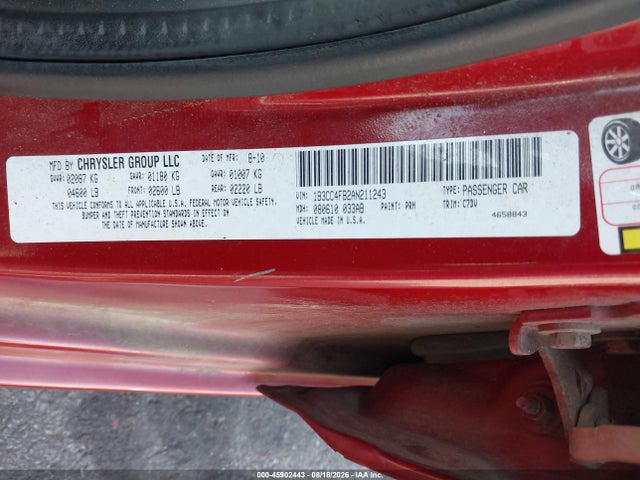 Auction sale of the 2010 Dodge Avenger Sxt, vin: 1B3CC4FB2AN211243, lot number: 45902443