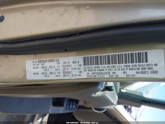 45902461 :رقم المزاد ، 1D4PT2GK6AW120105 vin ، 2010 Dodge Nitro Se مزاد بيع