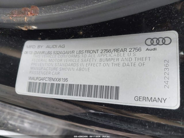 Aukcja sprzedaży 2014 Audi A6 3.0t Premium Plus, vin: WAUFGAFC7EN008195, numer aukcji: 45902486