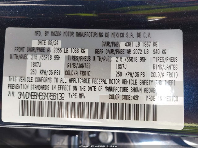 Aukcja sprzedaży 2025 Mazda Cx-30 2.5 S Select Sport, vin: 3MVDMBBM6SM756139, numer aukcji: 45902505