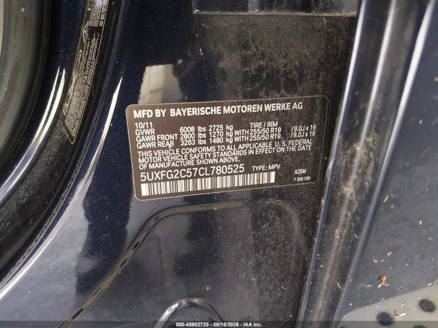 Продажа на аукционе авто 2012 Bmw X6 Xdrive35i, vin: 5UXFG2C57CL780525, номер лота: 45902725
