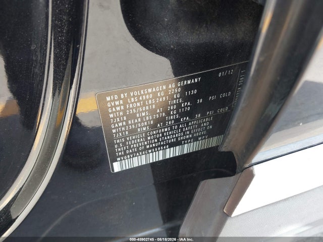 Aukcja sprzedaży 2012 Volkswagen Tiguan Se, vin: WVGBV7AX4CW559546, numer aukcji: 45902745