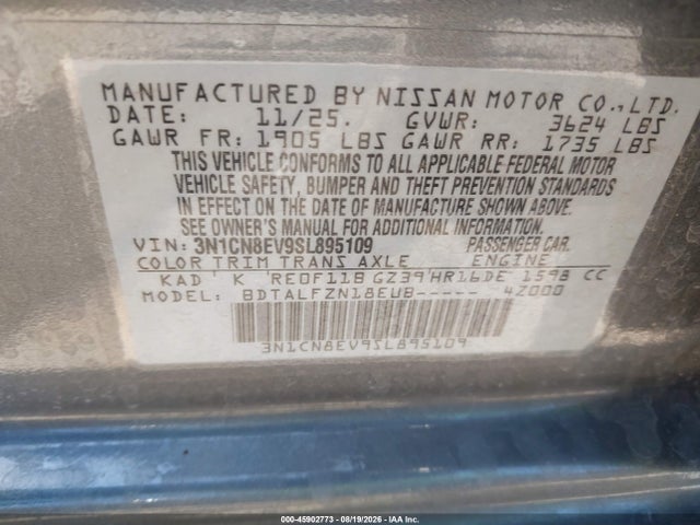 Nissan Versa 1.6 Sv 2025 3N1CN8EV9SL895109 Image 9