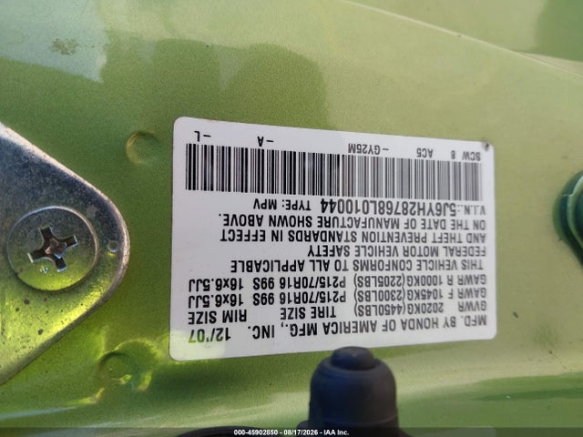 2008 Honda Element Ex მანქანა იყიდება აუქციონზე, vin: 5J6YH28768L010044, აუქციონის ნომერი: 45902850