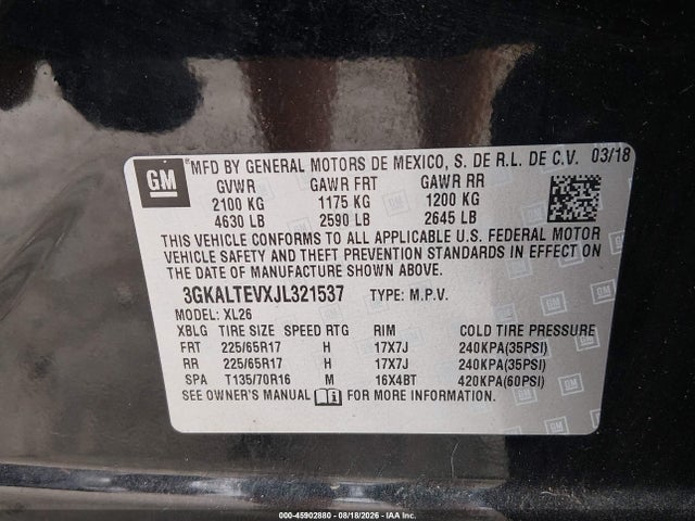 GMC Terrain Sle 2018 3GKALTEVXJL321537 Image 9