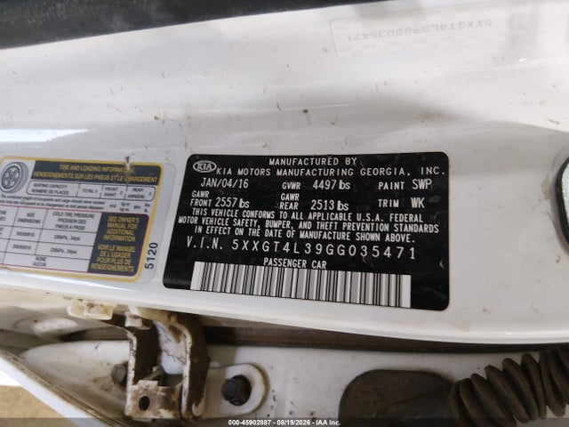 KIA Optima Lx 2016 5XXGT4L39GG035471 Image 9