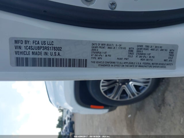 Aukcja sprzedaży 2024 Jeep Wagoneer Series Ii 4x2, vin: 1C4SJUBP3RS178302, numer aukcji: 45902917