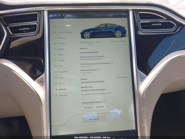 Aukcja sprzedaży 2015 Tesla Model S 60/70/85, vin: 5YJSA1S14FF097926, numer aukcji: 45902961