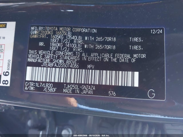 JTEABFAJ2S5014086 Toyota Land Cruiser