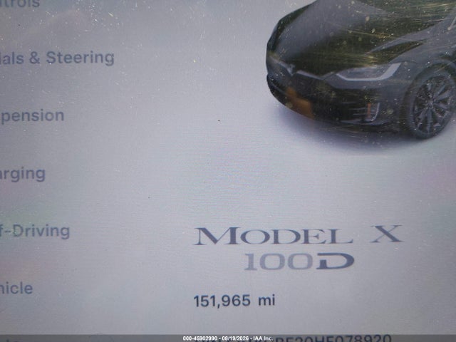 Aukcja sprzedaży 2017 Tesla Model X 100d/75d/90d, vin: 5YJXCBE20HF078920, numer aukcji: 45902990