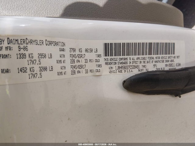 Aukcja sprzedaży 2007 Jeep Grand Cherokee Limited, vin: 1J8HR58227C539491, numer aukcji: 45903008