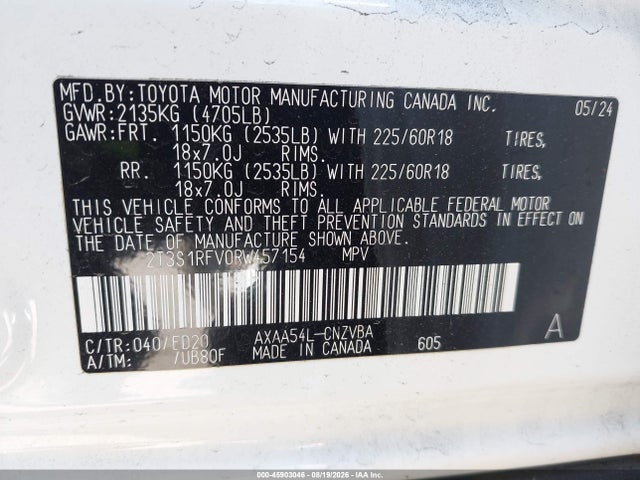 Aukcja sprzedaży 2024 Toyota Rav4 Trd Off Road, vin: 2T3S1RFV0RW457154, numer aukcji: 45903046