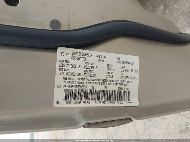 Продаж на аукціоні авто 2006 Chrysler Pacifica Touring, vin: 2A4GF68416R682063, номер лоту: 45904116