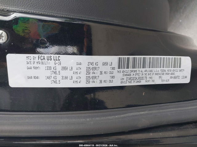 Aukcja sprzedaży 2018 Dodge Grand Caravan Gt, vin: 2C4RDGEG4JR335179, numer aukcji: 45904119