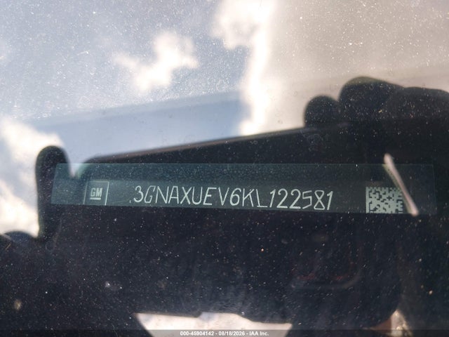 Auction sale of the 2019 Chevrolet Equinox Lt, vin: 3GNAXUEV6KL122581, lot number: 45904142