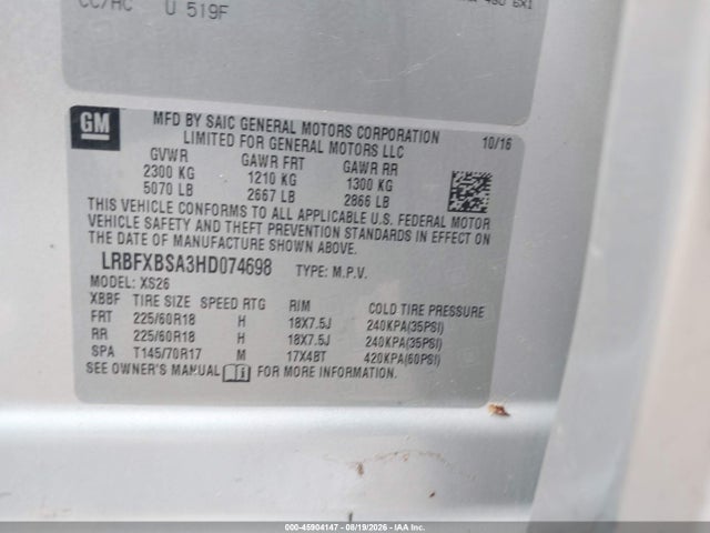 Buick Envision Essence 2017 LRBFXBSA3HD074698 Image 9