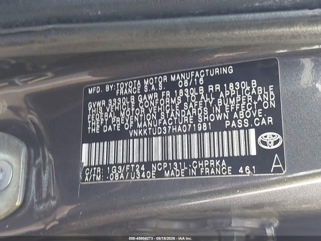 Продаж на аукціоні авто 2017 Toyota Yaris Se, vin: VNKKTUD37HA071981, номер лоту: 45904273
