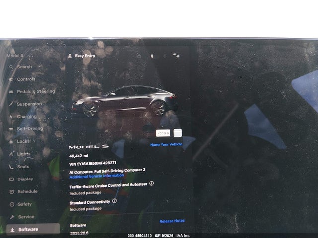 Продаж на аукціоні авто 2021 Tesla Model S Long Range Dual Motor All-wheel Drive, vin: 5YJSA1E50MF428271, номер лоту: 45904310