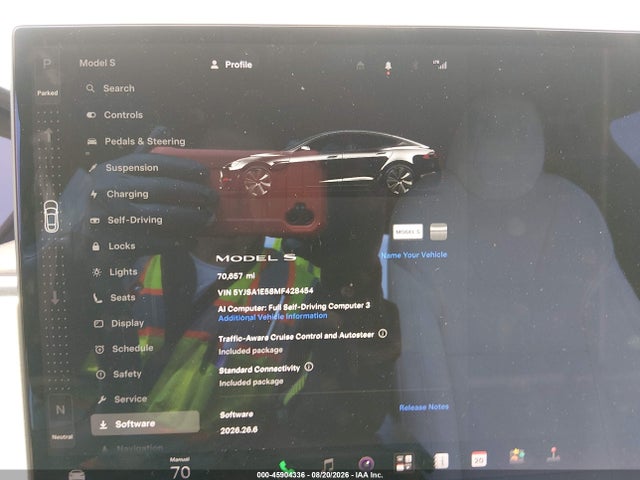 Aukcja sprzedaży 2021 Tesla Model S Long Range Dual Motor All-wheel Drive, vin: 5YJSA1E58MF428454, numer aukcji: 45904336